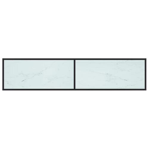 Tv-bord 180x40x40,5 cm hærdet glas marmoreffekt hvid