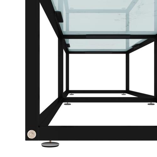 Tv-bord 180x40x40,5 cm hærdet glas marmoreffekt hvid