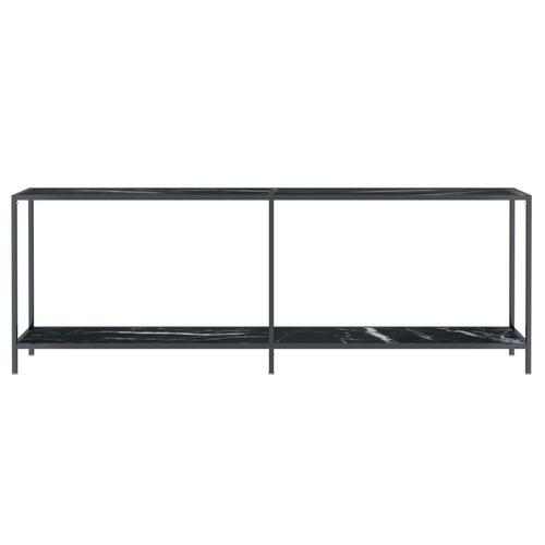 Konsolbord 220x35x75,5 cm hærdet glas sort
