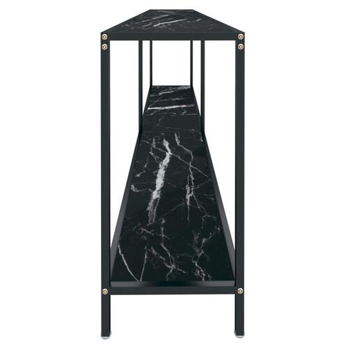 Konsolbord 220x35x75,5 cm hærdet glas sort