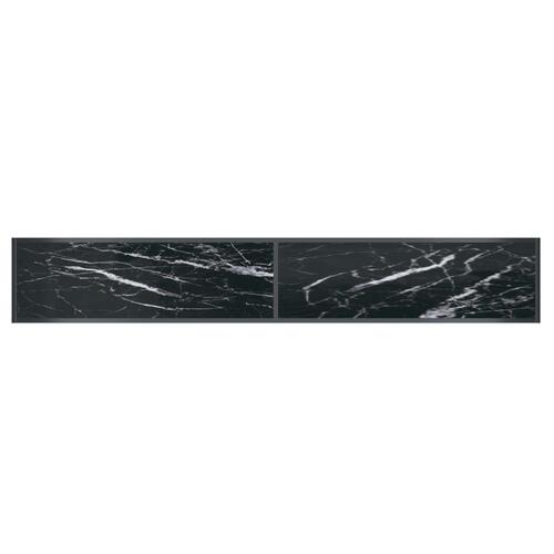 Konsolbord 220x35x75,5 cm hærdet glas sort