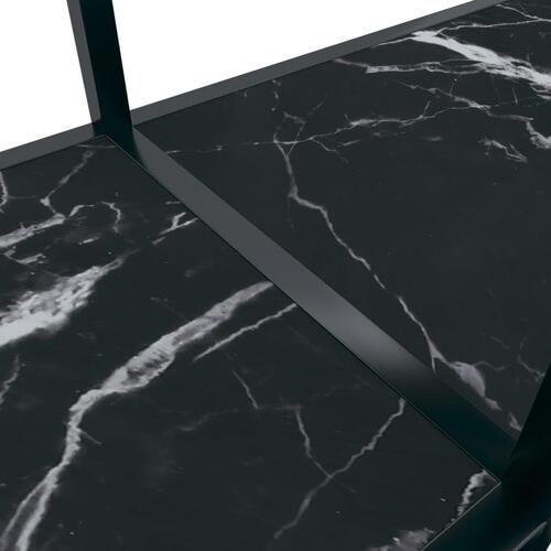 Konsolbord 220x35x75,5 cm hærdet glas sort