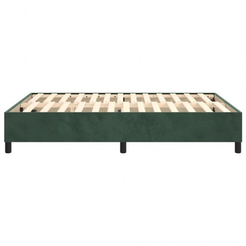 Boxspring sengeramme i fløjl - mørkegrøn 140×200 cm