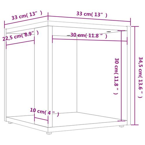 Sidebord 33x33x34,5 cm spånplade sonoma-eg