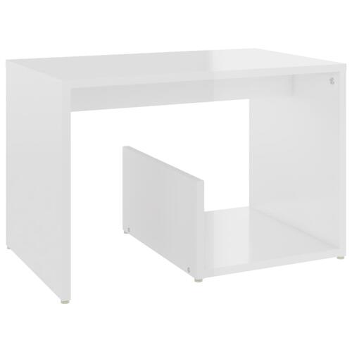 Sidebord 59x36x38 cm konstrueret træ hvid højglans