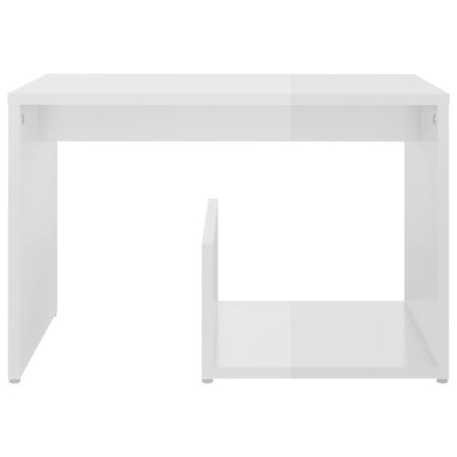Sidebord 59x36x38 cm konstrueret træ hvid højglans