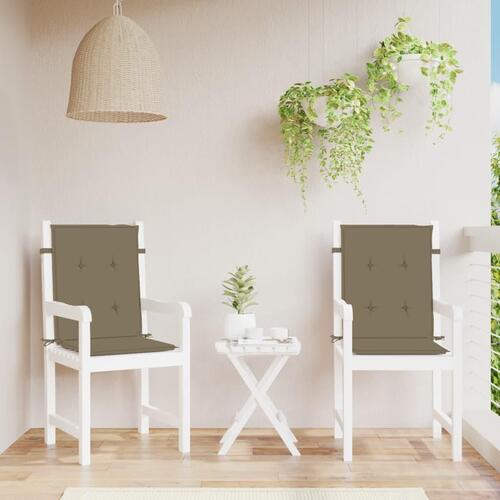 Stolehynder med lav ryg 2 stk. 100x50x4 cm stof gråbrun