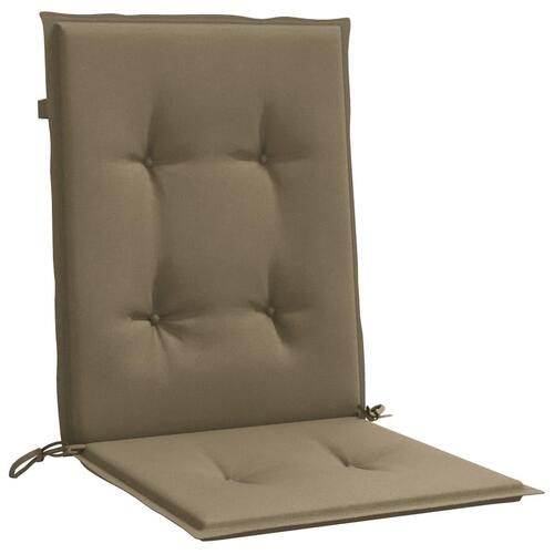Stolehynder med lav ryg 2 stk. 100x50x4 cm stof gråbrun