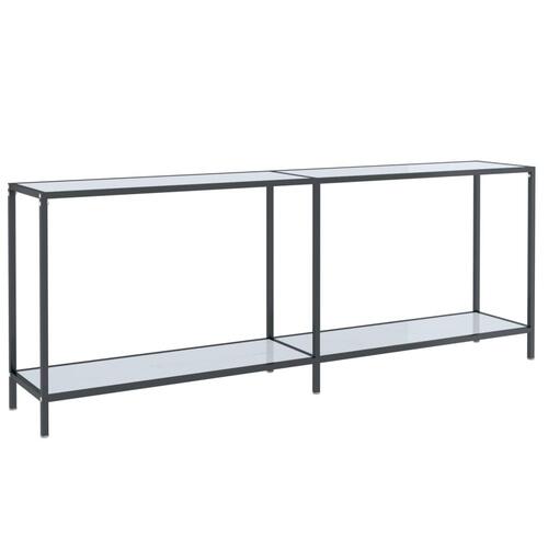 Konsolbord 200x35x75,5 cm hærdet glas hvid