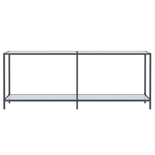 Konsolbord 200x35x75,5 cm hærdet glas hvid