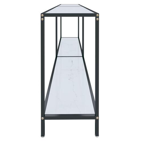 Konsolbord 200x35x75,5 cm hærdet glas hvid