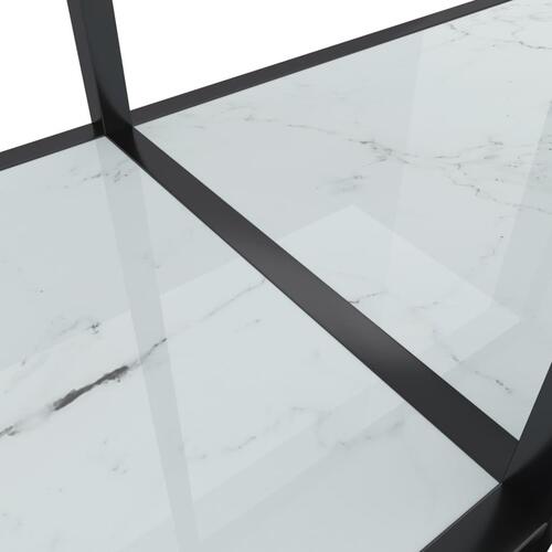 Konsolbord 200x35x75,5 cm hærdet glas hvid