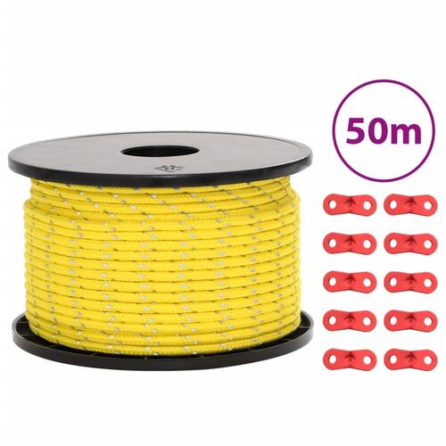 Selvlysende bardunline med bardunspænder 50 m 5 mm