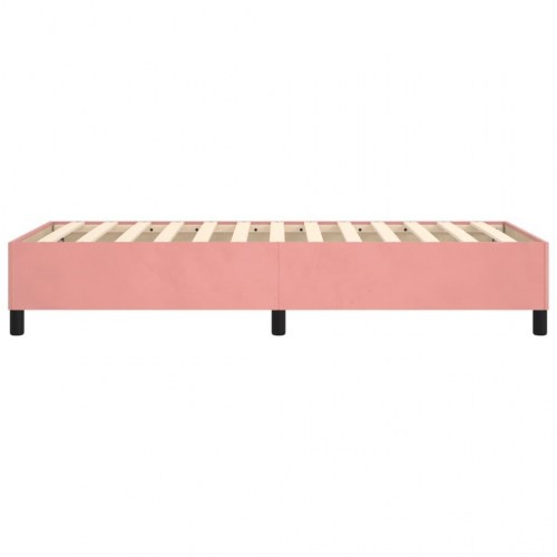 Boxspring sengeramme 90x190 cm i fløjl - lyserød