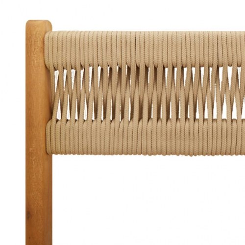 Spisebordssæt til haven 5 dele polypropylen + massivt træ beige