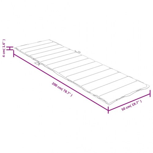 Hynde til liggestol 200x50x4 cm stof meleret cremefarvet