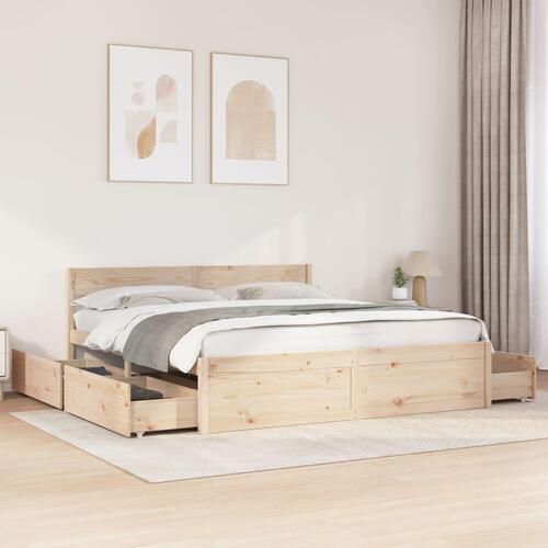 Sengeramme uden madras 180x200 cm massivt fyrretræ