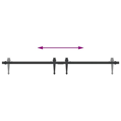 Mini-skydelågesæt 122 cm kulstofstål sort