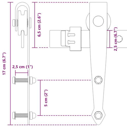 Mini-skydelågesæt 122 cm kulstofstål sort