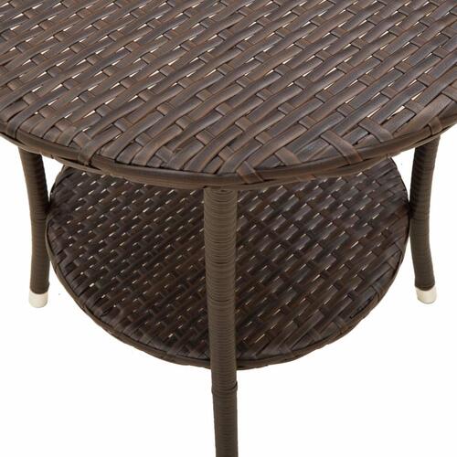 Havestole 2 stk. med lænefunktion og bord polyrattan brun