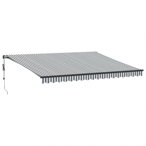 Markise med LED og automatisk betjening 450 x 350 cm - antracitgrå/hvid