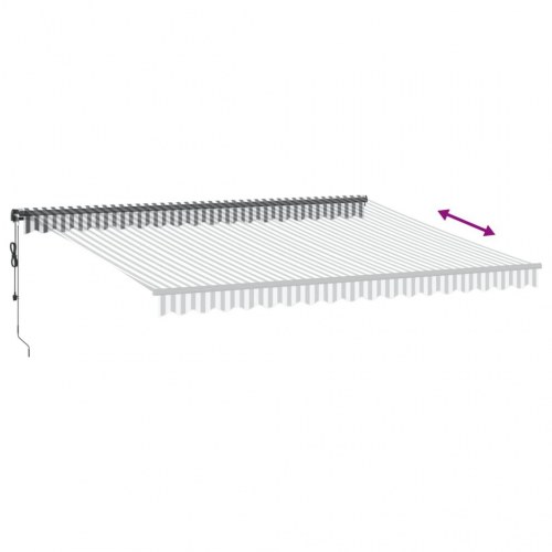Markise med LED og automatisk betjening 450 x 350 cm - antracitgrå/hvid