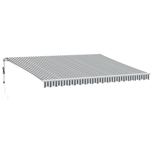 Markise 450x350 cm automatisk betjening antracitgrå og hvid
