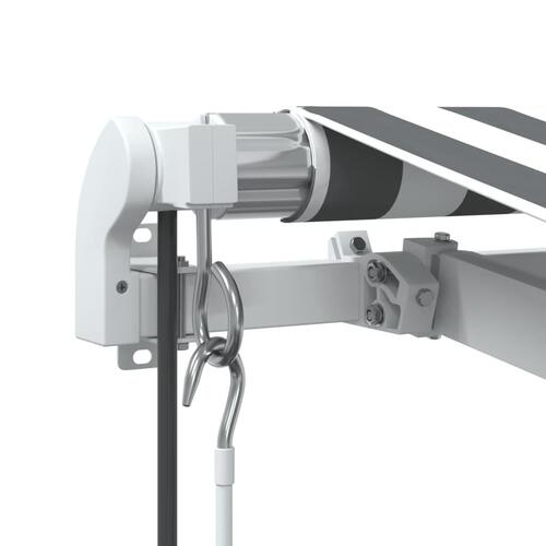 Markise 450x350 cm automatisk betjening antracitgrå og hvid