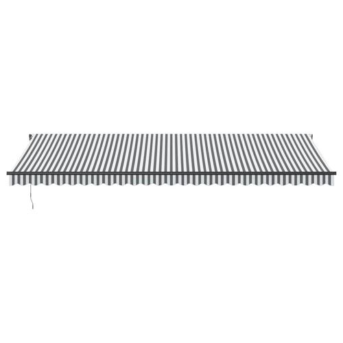 Markise 600x350 cm automatisk betjening antracitgrå og hvid