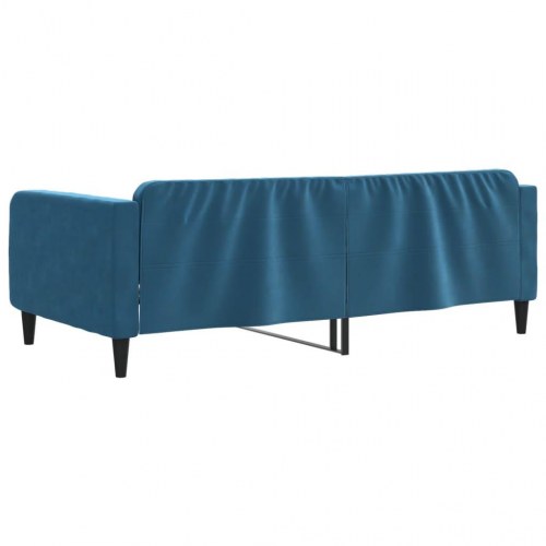 Daybed 100×200 cm i velour - blå sovesofa til gæsteværelse og stue