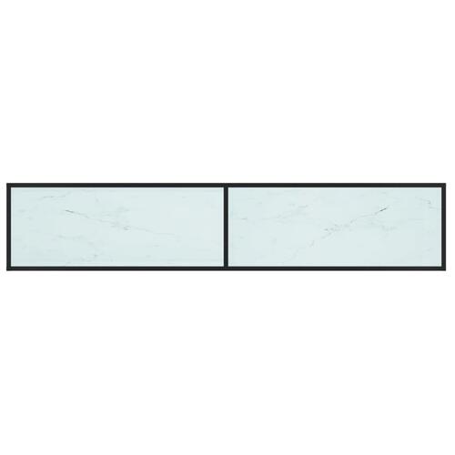 Tv-bord 200x40x40,5 cm hærdet glas marmoreffekt hvid
