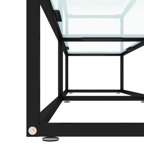 Tv-bord 200x40x40,5 cm hærdet glas marmoreffekt hvid