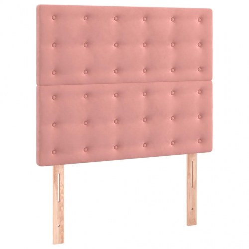 Kontinentalseng med madras 90×190 cm - fløjl, pink