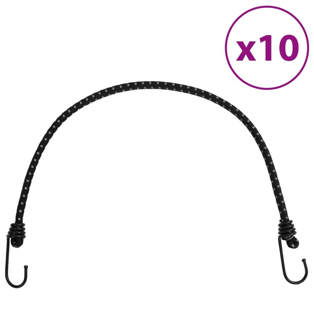 Elastiksnore 10 stk. med reflekstriber og kroge 59 cm