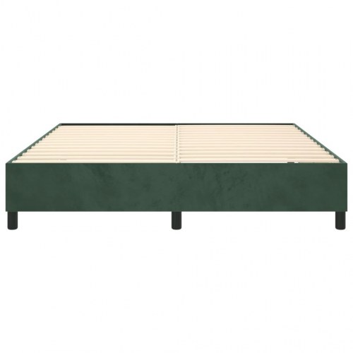 Boxspring sengeramme i fløjl - mørkegrøn 160×200 cm