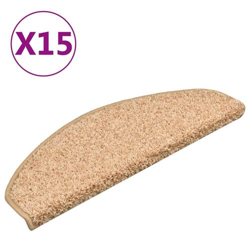 Trappemåtter 15 stk. 65x21x4 cm guldfarvet