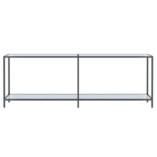 Konsolbord 220x35x75,5 cm hærdet glas hvid
