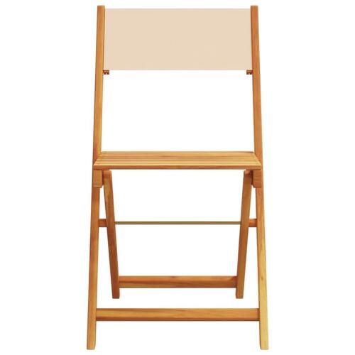 Spisebordssæt til haven 5 dele stof og massivt træ beige