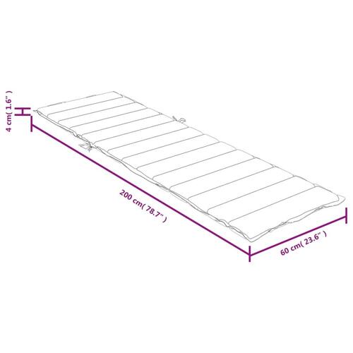 Hynde til liggestol 200x60x4 cm stof meleret cremefarvet