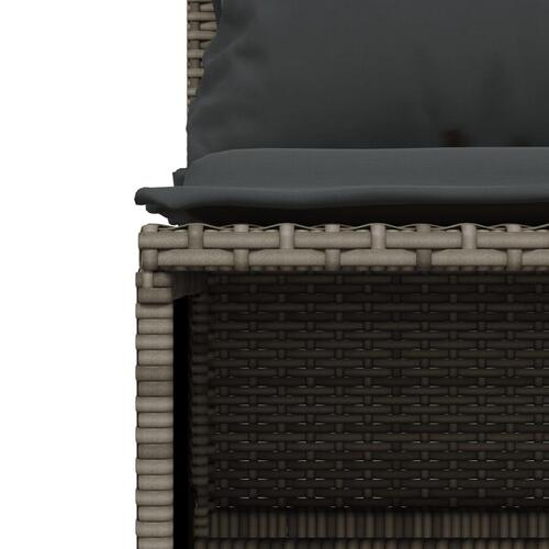 Sofasæt 5 dele med hynder polyrattan grå