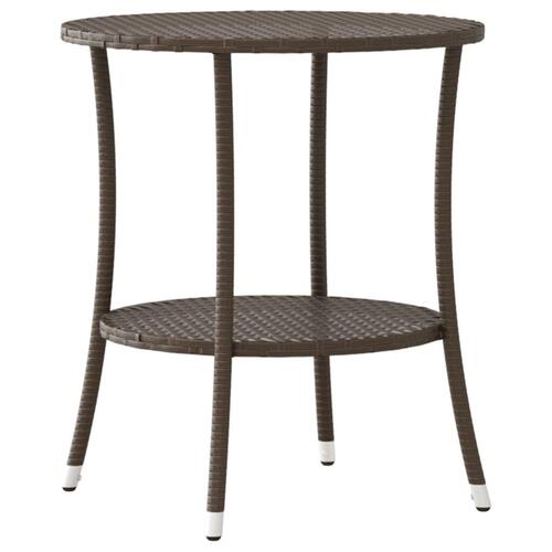Havestole 2 stk. med lænefunktion og bord polyrattan brun