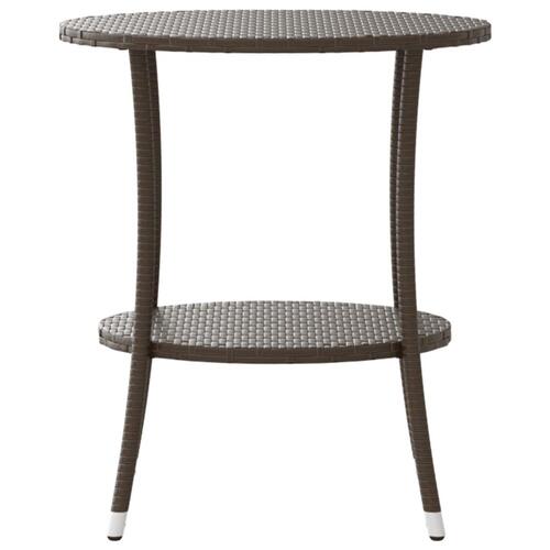 Havestole 2 stk. med lænefunktion og bord polyrattan brun