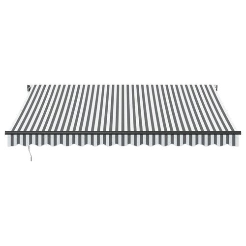 Markise m. LED 400x350 cm automatisk betjening antracitgrå hvid
