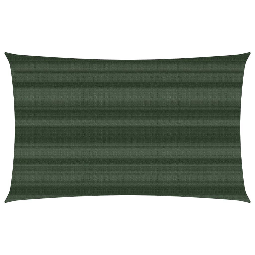 Solsejl 2X2,5 M 160 G/M² Hdpe Mørkegrøn - 2.5 x 5 m