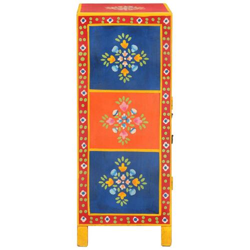 Håndmalet skænk 54x30x74 cm massivt mangotræ