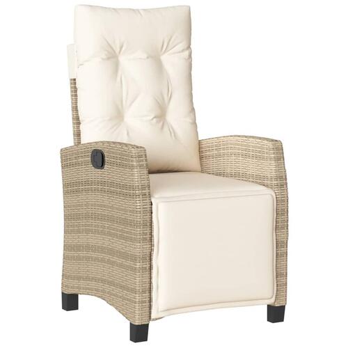Spisebordssæt til haven 7 dele med hynder polyrattan beige