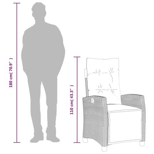 Spisebordssæt til haven 7 dele med hynder polyrattan beige