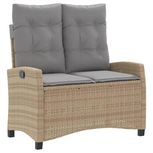 Spisebordssæt til haven 4 dele med hynder polyrattan beige
