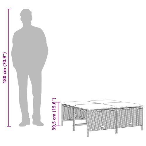 Sofasæt 5 dele med hynder polyrattan grå
