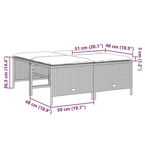 Sofasæt 5 dele med hynder polyrattan grå